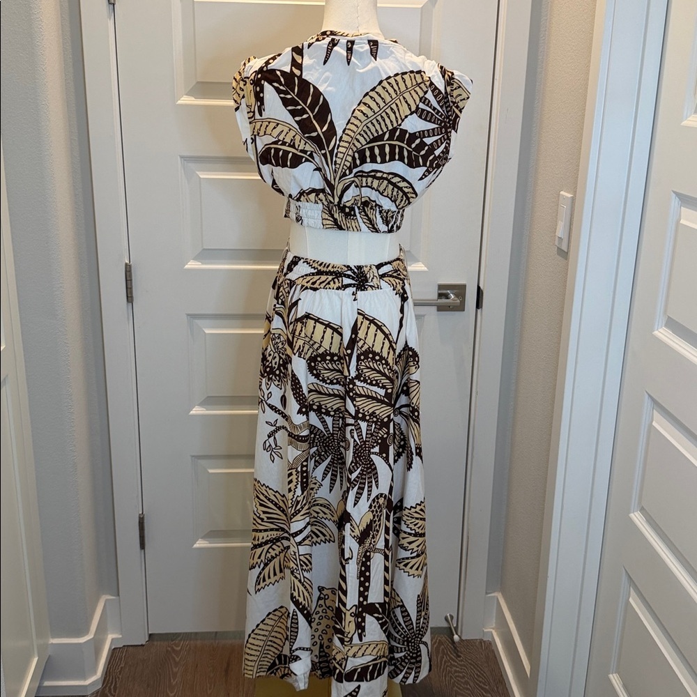 FARM Rio Amazonia Leaf Print Midi Dress Size S - Picture 7 of 7
